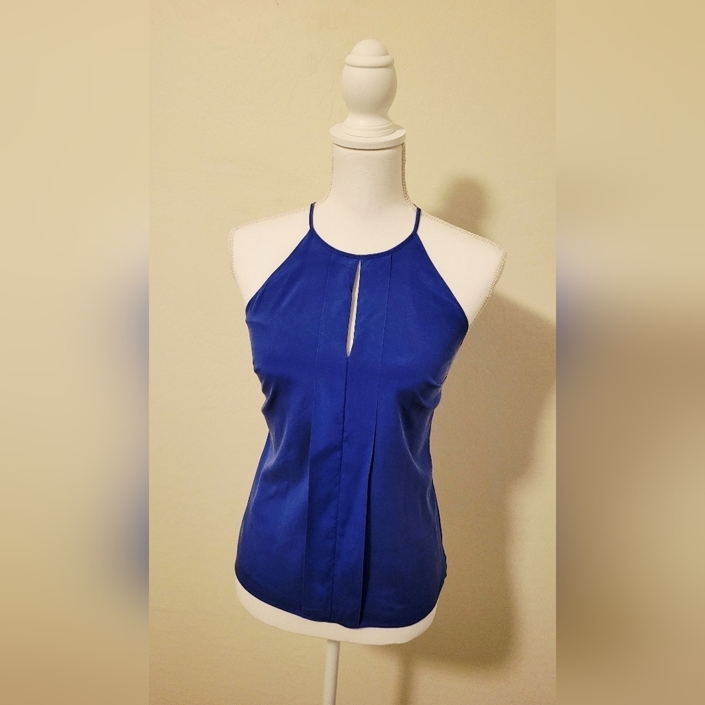 💙 Ann Taylor Royal Blue Silk Halter Top – Size 0 Petite